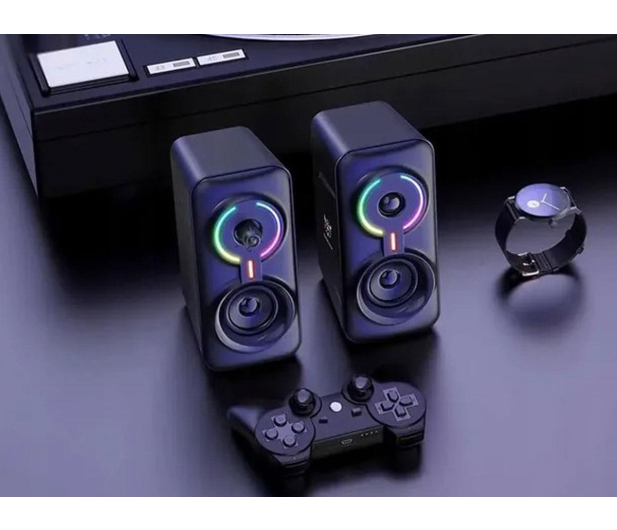 I-ONIK Słuchawki gamingowe X28 RGB czarne (przewodowe) ON-X28/BK - 1372989 - zdjęcie 2